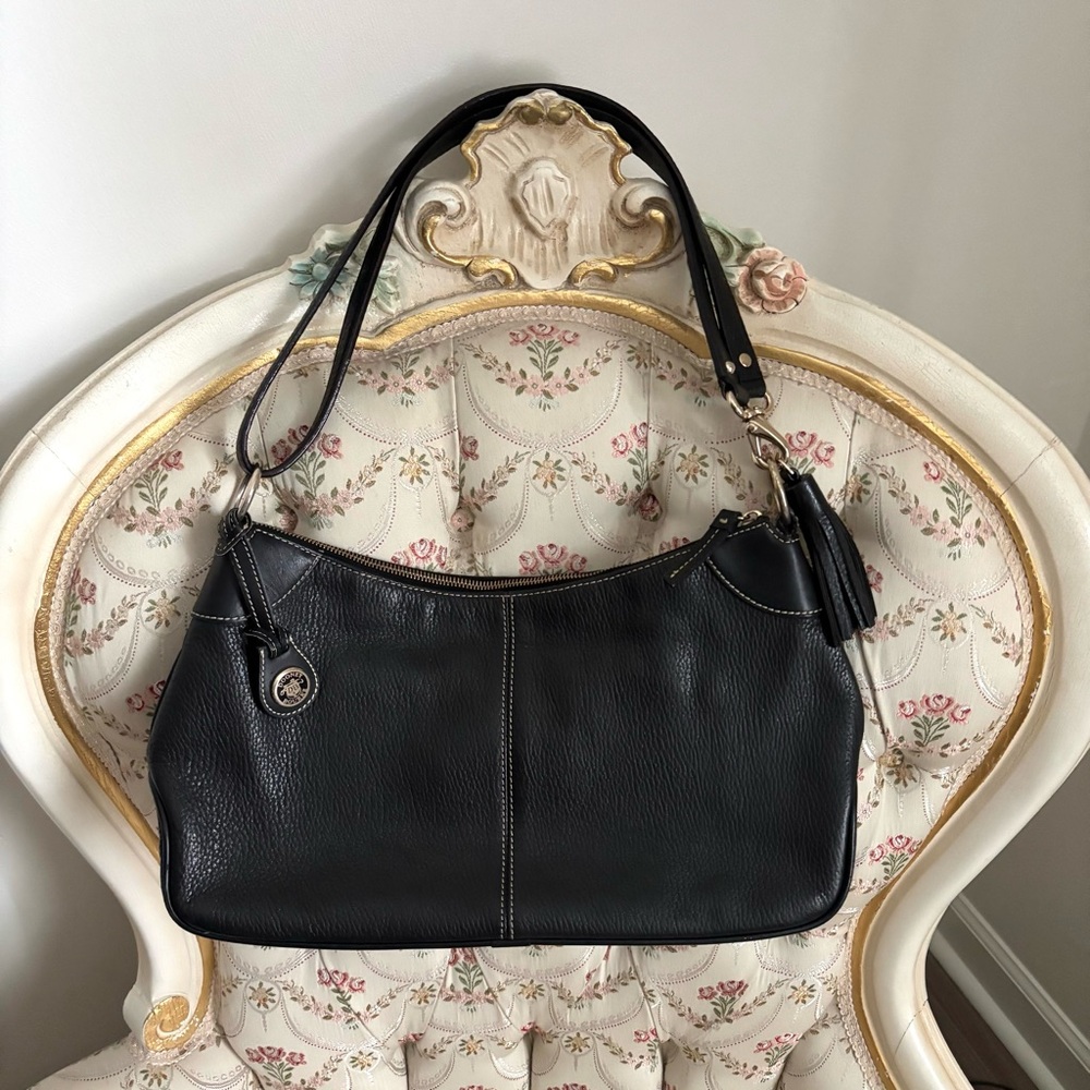 Dooney & Bourke Black Pebble Leather Shoulder Bag / Crossbody Vtg Y2K